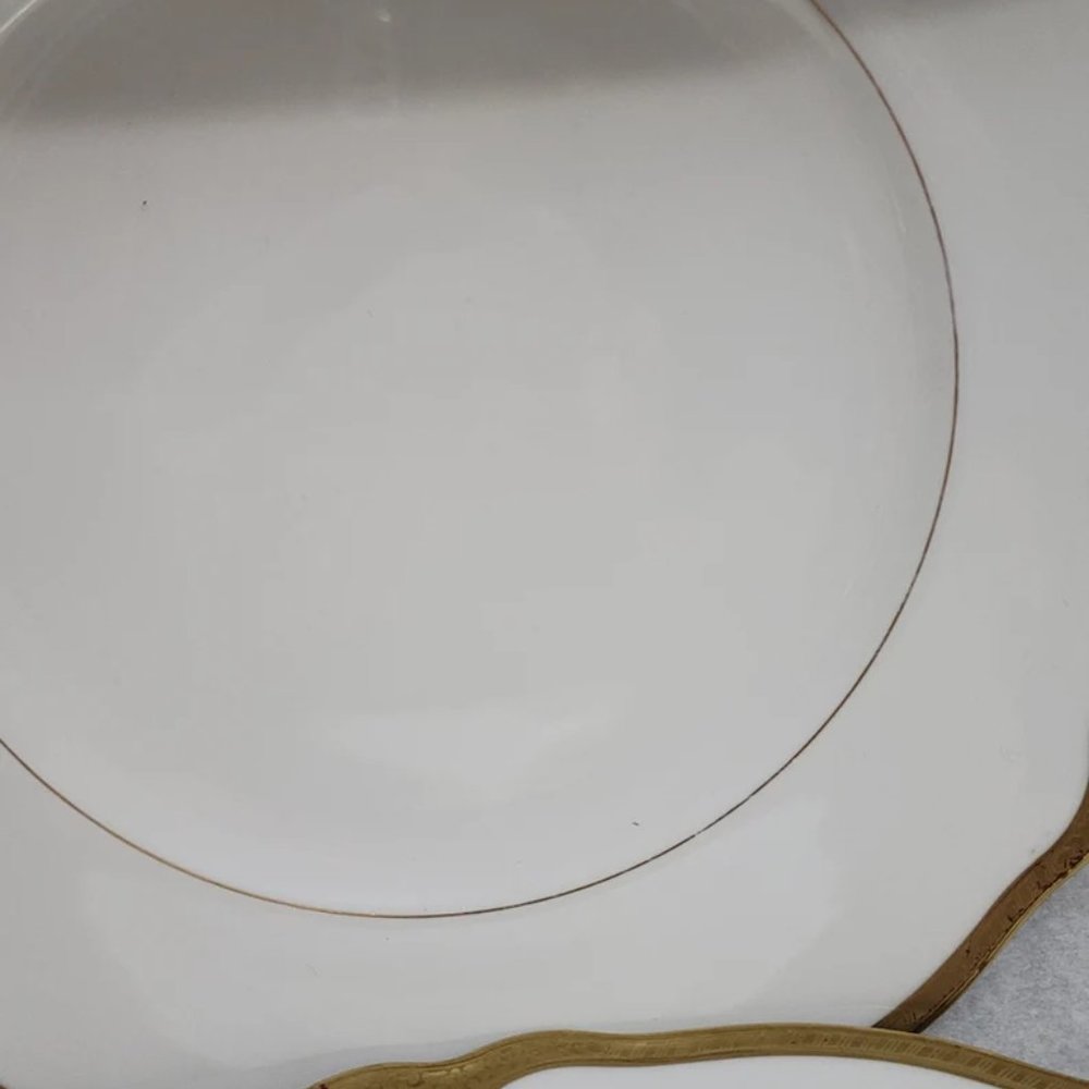 Antique Franconia KIA Selb Bavaria England Jewel Dinner Plates Set of 2 withGold